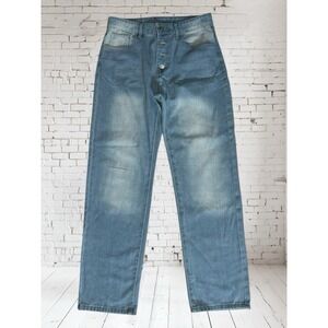 C.O.Z.Y. Women's Light Wash Boyfriend Button Jeans, Size M/6 USA, EU 38